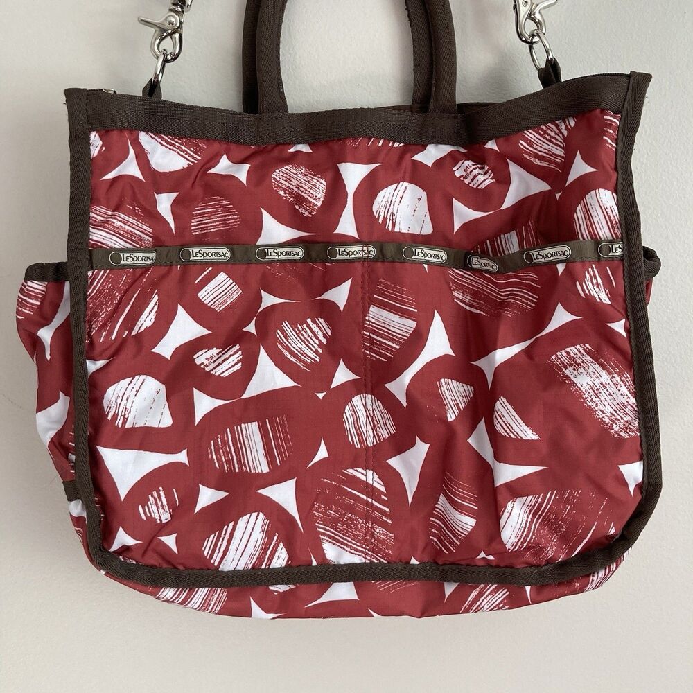 LeSportsac Liz Baby Diaper Bag Tote Large Pockets Rust Brown Utility Carry All - Picture 2 of 9